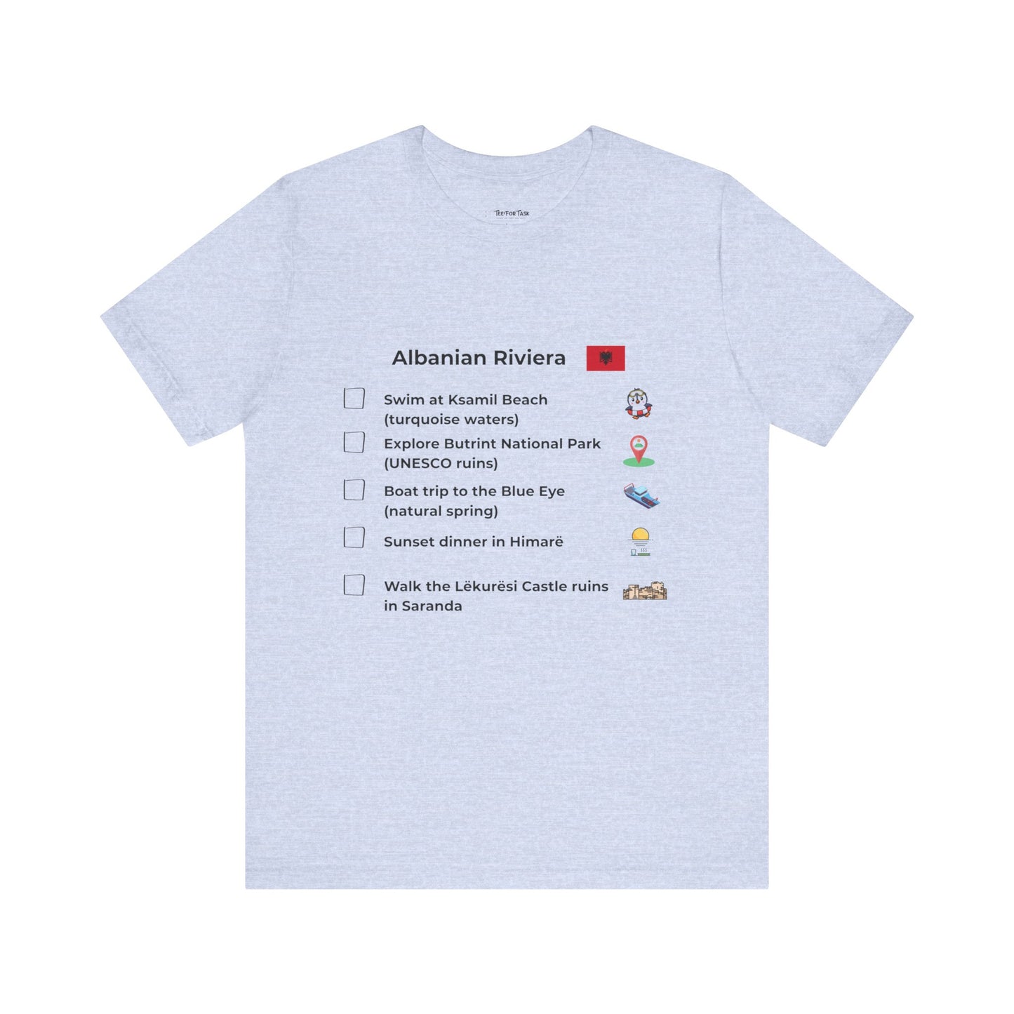 Albanian Riviera Travel Checklist T-Shirt