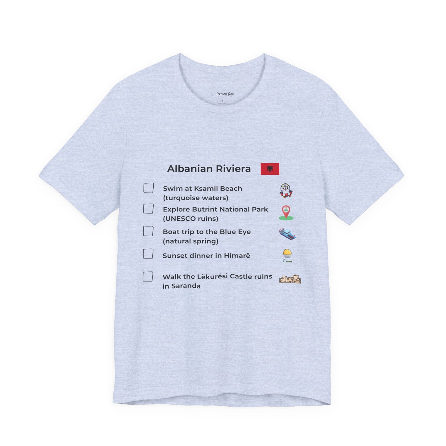 Albanian Riviera Travel Checklist T-Shirt