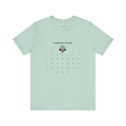 Unisex Workout Streak Tee – “Stay Active” Calendar Shirt