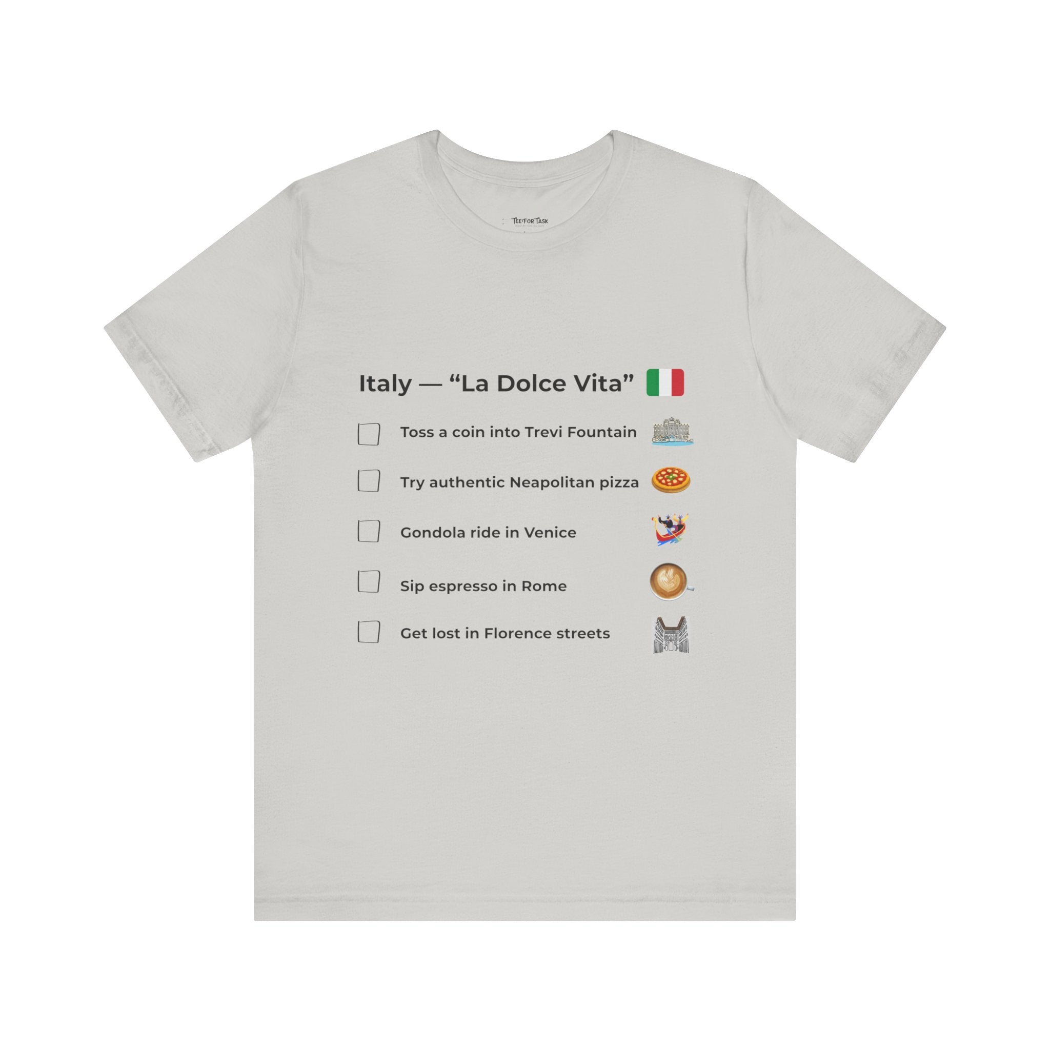 Italy “La Dolce Vita” Travel Checklist T-Shirt