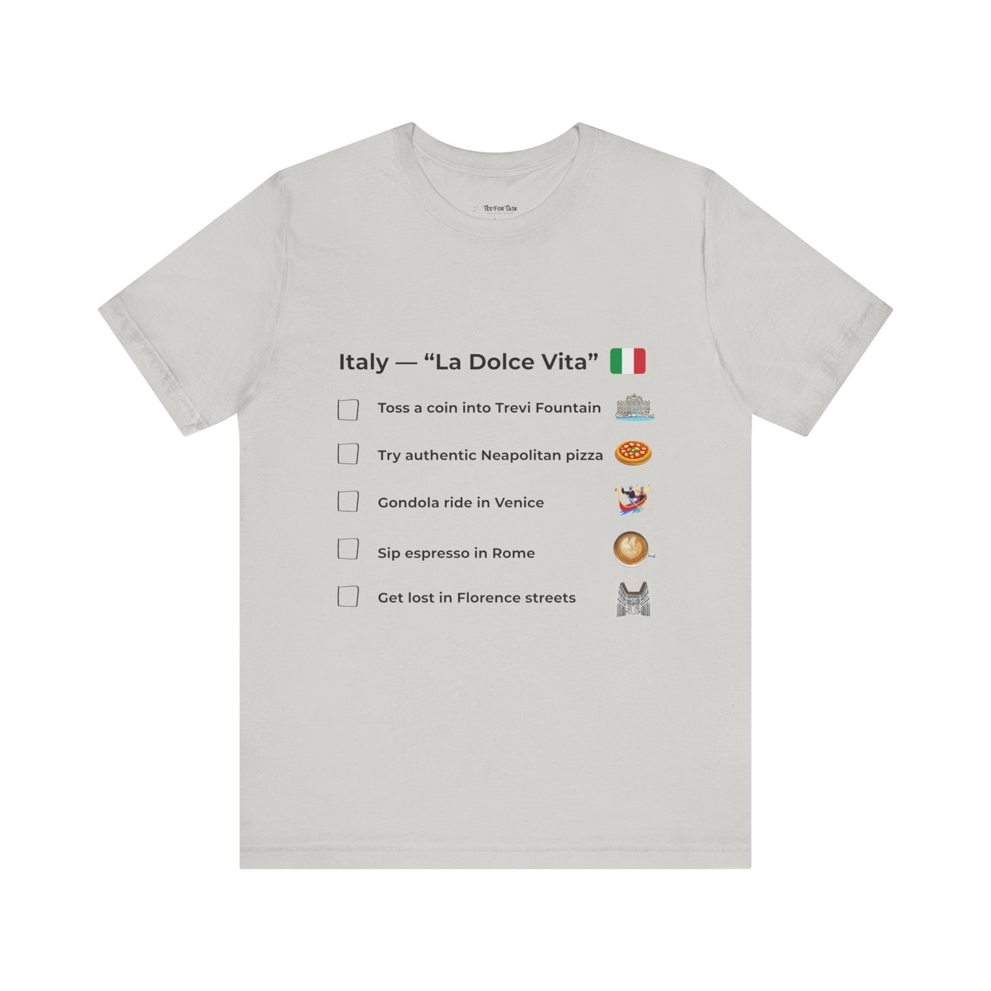 Italy “La Dolce Vita” Travel Checklist T-Shirt