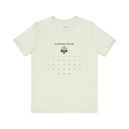 Unisex Workout Streak Tee – “Stay Active” Calendar Shirt